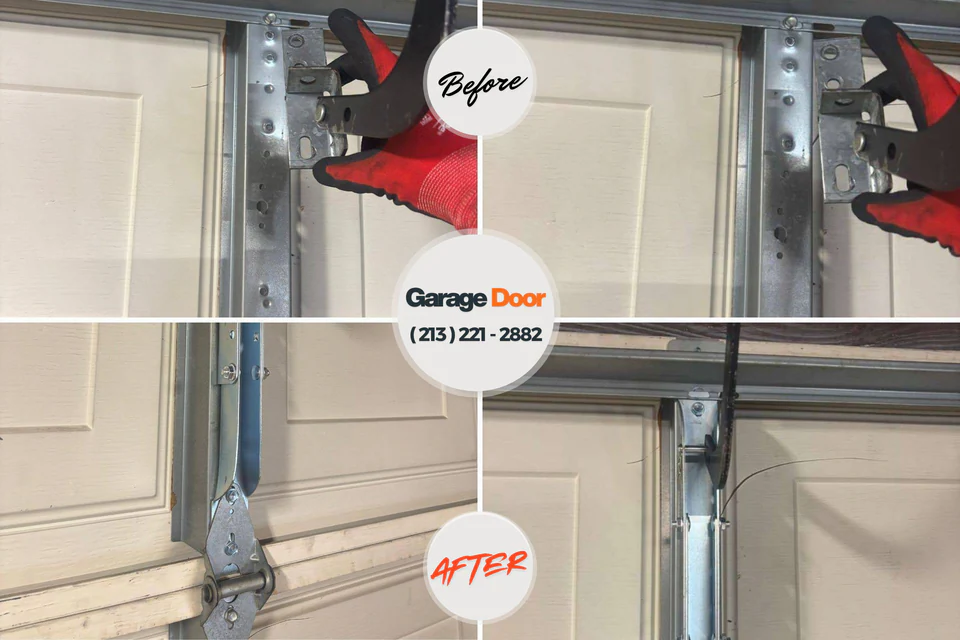 Before and after: garage door repair Carpentersville, IL